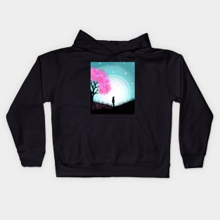 Lonely night sky Kids Hoodie